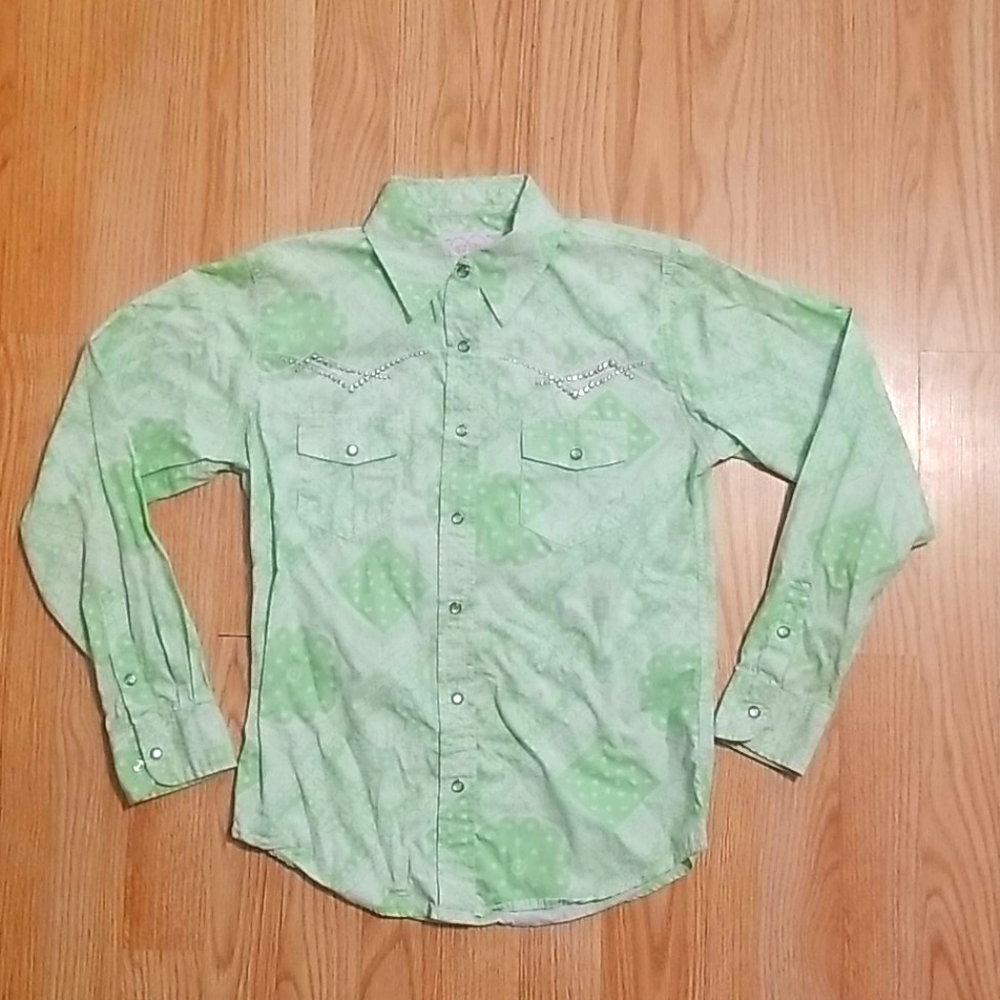 Girls lg Cowgirl Hardware button up